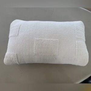 West Elm Tufted Grid Indoor/Outdoor Pillow, White, 12"×21"